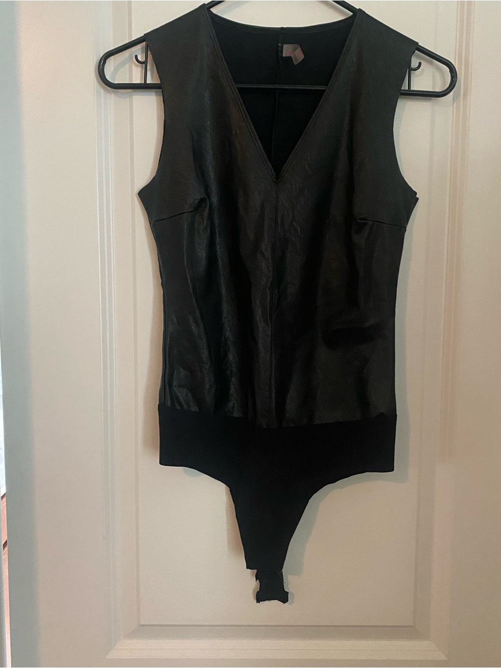 Commando Black Bodysuit with Pink Logo Tag